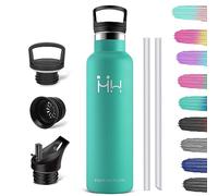 HoneyHolly Botella de Agua Termica, Acero Inoxidable 1L con Pajita y Filtro, Botella Agua Termica, Mantiene Frio 24H y Calor 12H, Termo 1 Litro, Doble Pared al Vacío a Prueba de Fugas Botella