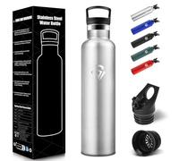 HoneyHolly Botella Termica 1 Litro, Acero Inoxidable 18/8, Botella Agua Termica, Sin BPA, Termo, A Prueba de Fugas, Cantimplora para Camping, Excursión, Yoga, Water Bottle-Acero inoxidable