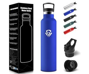 HoneyHolly Botella Termica 1 Litro, Acero Inoxidable 18/8, Botella Agua Termica, Sin BPA, Termo, A Prueba de Fugas, Cantimplora para Camping, Excursión, Yoga, Water Bottle-Azul real