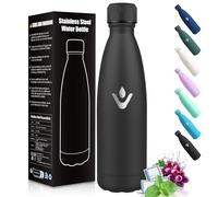 HoneyHolly Botella Termica, Sin BPA 750ML, Cantimplora, Acero Inoxidable 18/8, Botella Agua Termica, A Prueba de Fugas Reutilizable, Water Bottle para Camping, Gimnasio, Deportes-Negro