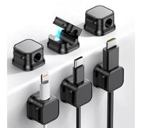 HoneyHolly Organizador Cables, Paquete de 6 Cable Management, Autoadhesivos, Soporte Magnético para Cables de Carga, Organizador de Cables para Escritorio, Mesita de Noche, USB, HDMI y Audio