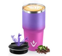 HoneyHolly Termo Cafe 600 ML, Reutilizables, Vaso Termico Cafe Antigoteo para Coche, Acero Inoxidable 304, Taza Termica Para Llevar, Termo Café Hermético para Café Frío y Caliente, Leche y Té
