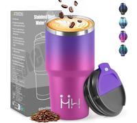 HoneyHolly Termo Cafe 600 ML, Reutilizables, Vaso Termico Cafe Antigoteo para Coche, Acero Inoxidable 304, Taza Termica Para Llevar, Termo Café Hermético para Café Frío y Caliente, Leche y Té