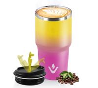 HoneyHolly Termo Cafe 600 ML, Reutilizables, Vaso Termico Cafe Antigoteo para Coche, Acero Inoxidable 304, Taza Termica Para Llevar, Termo Café Hermético para Café Frío y Caliente, Leche y Té