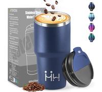 HoneyHolly Termo Cafe 600 ML, Reutilizables, Vaso Termico Cafe Antigoteo para Coche, Acero Inoxidable 304, Taza Termica Para Llevar, Termo Café Hermético para Café Frío y Caliente, Leche y Té