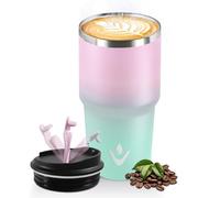 HoneyHolly Termo Cafe 600 ML, Reutilizables, Vaso Termico Cafe Antigoteo para Coche, Acero Inoxidable 304, Taza Termica Para Llevar, Termo Café Hermético para Café Frío y Caliente, Leche y Té