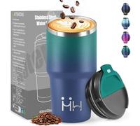 HoneyHolly Termo Cafe 600 ML, Reutilizables, Vaso Termico Cafe Antigoteo para Coche, Acero Inoxidable 304, Taza Termica Para Llevar, Termo Café Hermético para Café Frío y Caliente, Leche y Té