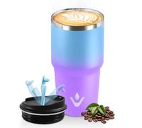 HoneyHolly Termo Cafe 600 ML, Reutilizables, Vaso Termico Cafe Antigoteo para Coche, Acero Inoxidable 304, Taza Termica Para Llevar, Termo Café Hermético para Café Frío y Caliente, Leche y Té