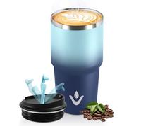 HoneyHolly Termo Cafe 600 ML, Reutilizables, Vaso Termico Cafe Antigoteo para Coche, Acero Inoxidable 304, Taza Termica Para Llevar, Termo Café Hermético para Café Frío y Caliente, Leche y Té