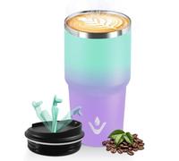 HoneyHolly Termo Cafe 600 ML, Reutilizables, Vaso Termico Cafe Antigoteo para Coche, Acero Inoxidable 304, Taza Termica Para Llevar, Termo Café Hermético para Café Frío y Caliente, Leche y Té