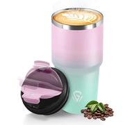 HoneyHolly Termo Cafe 600 ML, Reutilizables, Vaso Termico Cafe Antigoteo para Coche, Acero Inoxidable 304, Taza Termica Para Llevar, Termo Café Hermético para Café Frío y Caliente, Leche y Té