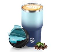 HoneyHolly Termo Cafe 600 ML, Reutilizables, Vaso Termico Cafe Antigoteo para Coche, Acero Inoxidable 304, Taza Termica Para Llevar, Termo Café Hermético para Café Frío y Caliente, Leche y Té