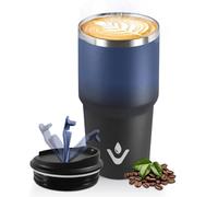 HoneyHolly Termo Cafe 600 ML, Reutilizables, Vaso Termico Cafe Antigoteo para Coche, Acero Inoxidable 304, Taza Termica Para Llevar, Termo Café Hermético para Café Frío y Caliente, Leche y Té