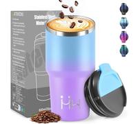HoneyHolly Termo Cafe 600 ML, Reutilizables, Vaso Termico Cafe Antigoteo para Coche, Acero Inoxidable 304, Taza Termica Para Llevar, Termo Café Hermético para Café Frío y Caliente, Leche y Té