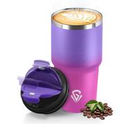 HoneyHolly Termo Cafe 600 ML, Reutilizables, Vaso Termico Cafe Antigoteo para Coche, Acero Inoxidable 304, Taza Termica Para Llevar, Termo Café Hermético para Café Frío y Caliente, Leche y Té