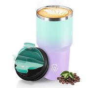 HoneyHolly Termo Cafe 600 ML, Reutilizables, Vaso Termico Cafe Antigoteo para Coche, Acero Inoxidable 304, Taza Termica Para Llevar, Termo Café Hermético para Café Frío y Caliente, Leche y Té