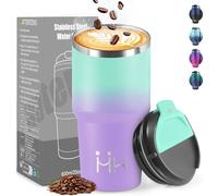 HoneyHolly Termo Cafe 600 ML, Reutilizables, Vaso Termico Cafe Antigoteo para Coche, Acero Inoxidable 304, Taza Termica Para Llevar, Termo Café Hermético para Café Frío y Caliente, Leche y Té