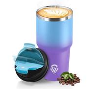 HoneyHolly Termo Cafe 600 ML, Reutilizables, Vaso Termico Cafe Antigoteo para Coche, Acero Inoxidable 304, Taza Termica Para Llevar, Termo Café Hermético para Café Frío y Caliente, Leche y Té