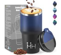 HoneyHolly Termo Cafe 600 ML, Reutilizables, Vaso Termico Cafe Antigoteo para Coche, Acero Inoxidable 304, Taza Termica Para Llevar, Termo Café Hermético para Café Frío y Caliente, Leche y Té