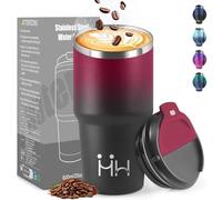 HoneyHolly Termo Cafe 600 ML, Reutilizables, Vaso Termico Cafe Antigoteo para Coche, Acero Inoxidable 304, Taza Termica Para Llevar, Termo Café Hermético para Café Frío y Caliente, Leche y Té