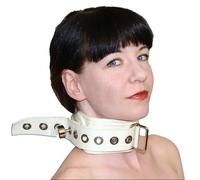 Honeylust Collar BDSM de Algodón con Cierre Magnético y Candado - Anilla en O para Correa - Collar de Esclavo Unisex para Fetish & Juegos de Rol Clínicos