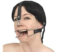 Honeylust Mordaza con gancho nasal & bucal, BDSM arnés de cabeza fetiche | Arnés de cuero sintético ajustable, con cerrojo - Dom/Sub, bondage, entrenamiento, para parejas & principiantes