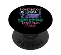 Honeymoon Cruise 2026 Just Married Matching Couples Vacation PopSockets PopGrip Adhesivo