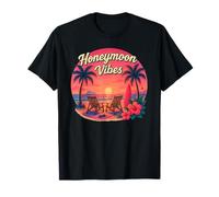 Honeymoon Vibes Matching Couple Romantic Beach Vacation Camiseta