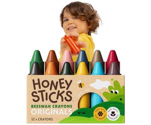 Honeysticks Ceras de Colores 100% Pura Cera de Abeja (12 Unidades)