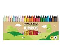Honeysticks Ceras de Colores Jumbo de 100% Pura Cera de Abeja Natural - 24 Lápices de Cera de Grado Alimentario, Sostenibles, No Tóxicos, Hechos en Nueva Zelanda - Crayones Fáciles de Sujetar y Usar