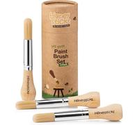 Honeysticks Mi Primer Juego de Pinceles - Juego de 3. Los Primeros Pinceles Ideales para bebés y niños pequeños. Pinceles Gigantes para niños pequeños con Mango de Madera para facilitar el Agarre.