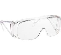 Honeywell 1002550 Polysafe anteojos de seguridad con marco dieléctrico de policarbonato transparente, lente simple de Polyfort transparente sin recubrimiento, compatible con OTG (1 pieza)