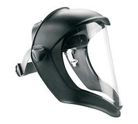 Honeywell 1011624 Bionic Face Shield con lente transparente de policarbonato con revestimiento antirrayos/Fogban, diseño dieléctrico, ajuste cómodo con gafas y respiradores, mecanismo de bloqueo