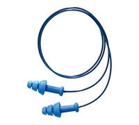 Honeywell 1012522 Howard Leight SmartFit Tapones para los oídos reutilizables detectables con cable, azul, en forma de brida, adecuados para la industria alimentaria, SNR 30 dB (paquete de 50 pares)