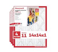 Honeywell 14x14x1 MERV 11 Allergen Reducer 11000 Electrostatic Pleated HVAC AC Furnace Air Filter (4-Pack) | Replacement Filter for Home Use | Made in USA