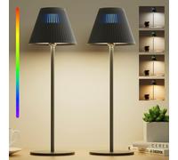 Honeywell 2 unidades LED regulable batería lámpara de mesa colorido RGB luz HWT-M1 Sunturalux 5200 mAh inalámbrico recargable lámpara de mesa con USB-C para interior lámpara de noche negro