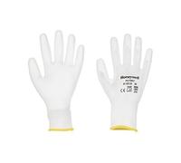 Honeywell 2132255-07 Guantes Primeros de PU, 100% Punto de Nylon, Blancos, Recubrimiento de PU en la Palma y Dedos, Usados para Manejo Fino o Debajo del Guante, Talla 7 (Paquete de 10 Pares)