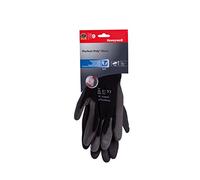 Honeywell 2400251-09 Perfect Poly Guantes de Punto de Poliamida Negros para Manejo General, Recubrimiento de Poliuretano Gris en Palma y Puntas de los Dedos, 25 cm, Talla 9 (Paquete de 10 pares)