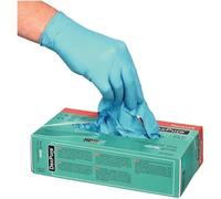 Honeywell 4580081-M DEXPure 800-81 Guantes Desechables de Nitrilo Sin Polvo, Ambidiestros, Color Azul, 24 cm de Largo, Certificados para Contacto con Alimentos, Talla M (CAJA de 100 Guantes/ 50 Pares)