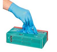 Honeywell 4580195-09 DEXPure 801-95 Guantes de Nitrilo Desechables Sin Polvo, Color Azul, Certificados para Contacto con Alimentos, Buena Resistencia Mecánica, Talla 9 (CAJA de 50 Guantes/25 Pares)