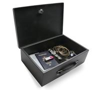 Honeywell 6104 Caja de Seguridad pequeña con Bloqueo de Llave con asa de Transporte, 0.17 pies cúbicos, Negro, 8.7x12.7x4.2