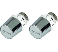 Honeywell Cabezal termostático Thera-5 de Home Radiators, conexión M30 x 1.5, con posición Cero, Blanco/Cromado, Color: Blanco/Cromo (Paquete de 2)