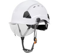 Honeywell FSH11001 - Casco de Seguridad ventilado de Fibra metálica con Visera y Correa para la Barbilla, Color Blanco