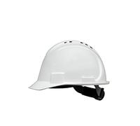 Honeywell North Casco Duro de ala Corta con ventilación, Color Blanco, Mecanismo de Doble Bloqueo, suspensión de trinquete de 4 Puntos, Polietileno de Alta Densidad, NSB21001E (1 Pieza)