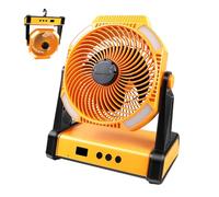 HONEYYEAR Ventilador de Camping, Ventilador Recargable de 22500mAh con Luz LED y Gancho Rotación de 135°, Velocidad Continua, Modo Temporizador, Ventilador de Mesa USB para Interior y Exterior