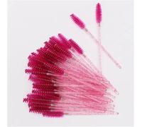 HonFitat 50 brochas de pestañas de cristal, peine de pestañas, extensión de pestañas, varitas de rímel, herramienta de belleza para maquillaje, color rosa (2)