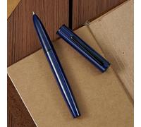 HONG DIAN C1 - Pluma estilográfica de punta extrafina, color azul oscuro y diseño retro clásico de metal con convertidor de tinta