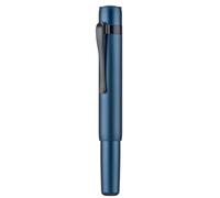 HONG DIAN M2 - Mini Pluma Estilográfica, plumín doblado y diseño elegante en aluminio corto de viaje (Azul Medianoche)