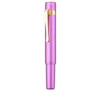 HONG DIAN M2 - Mini Pluma Estilográfica, plumín doblado y diseño elegante en aluminio corto de viaje (Púrpura Lila)