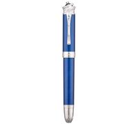 HONG DIAN N25 - Pluma estilográfica de pistón de punta extrafina, diseño estereoscópico de talla de serpiente con estuche de metal (Azul Océano)